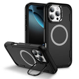 Sanding Bumper Lens Stand  Magnetic Case For iPhone