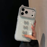 Double-sided Diamond Cat Ear Phone Case For iPhone
