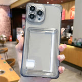 Card Holder Transparent Case For iPhone