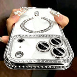 High-grade Bling Diamond Lens Glitter Magnetic Case For iPhone