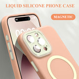 Liquid Silicone Anti-fall Magnetic Phone Case For iPhone