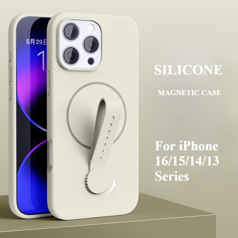 Liquid Silicone Magnetic Ring Phone Case For iPhone