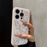 Hollow Butterfly Lens Flat Phone Case For iPhone