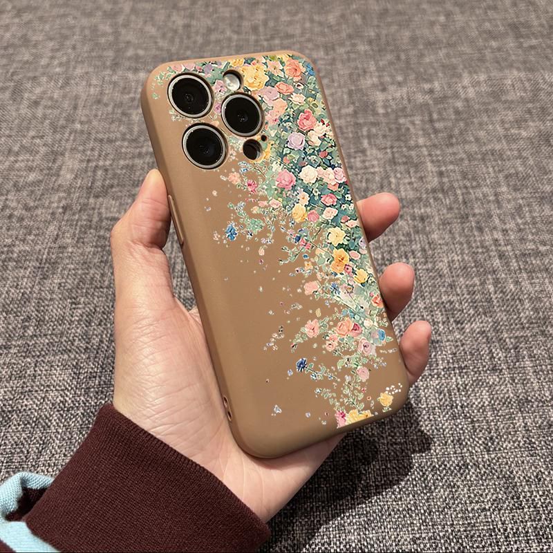Flower Lens Flat Phone Case For iPhone