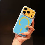 Color-blocking Magnetic Shockproof Phone Case For iPhone