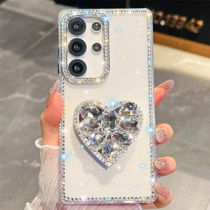 Glitter Heart Phone Case For Samsung