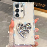 Glitter Heart Phone Case For Samsung