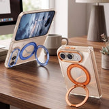 Magnetic 360 Metal Stand Phone Case For iPhone  DUO Clear Hinge Protection Shockproof Protector Cover