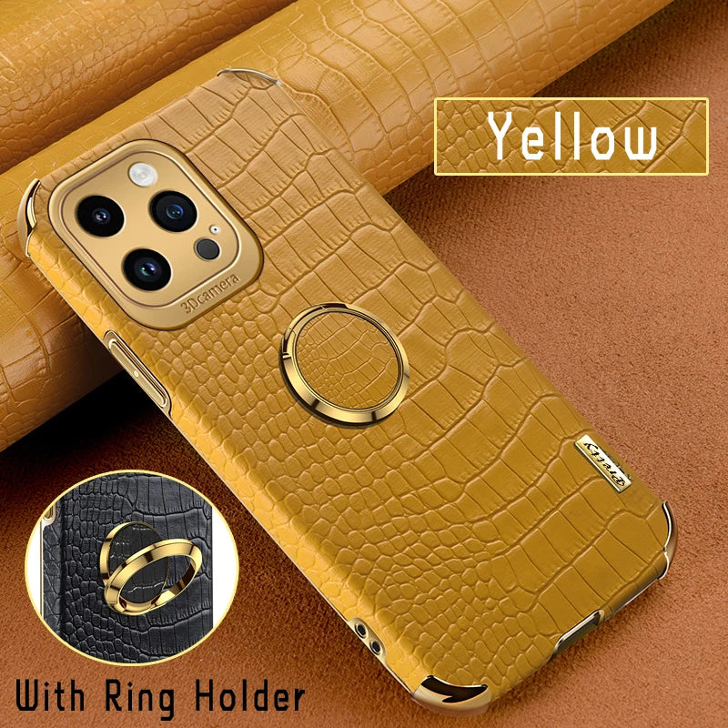 Leather Plating Silicone Case For iPhone