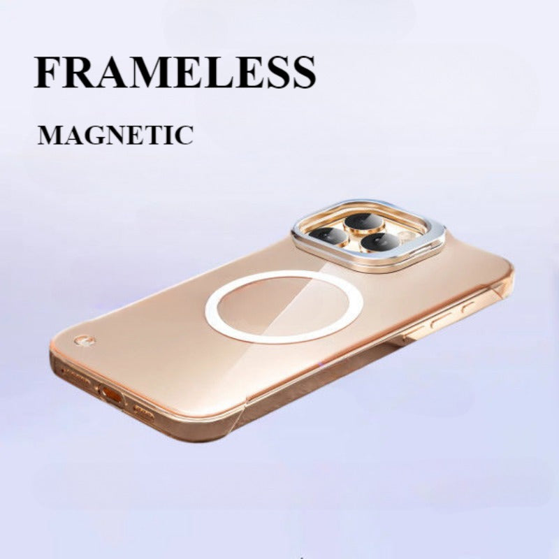 Ultra-thin Transparent Borderless Magnetic Mobile Phone Case For iPhone