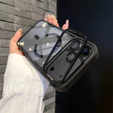 Luxury Bracket Stand Magnetic With Lens Protector Phone Case for iPhone