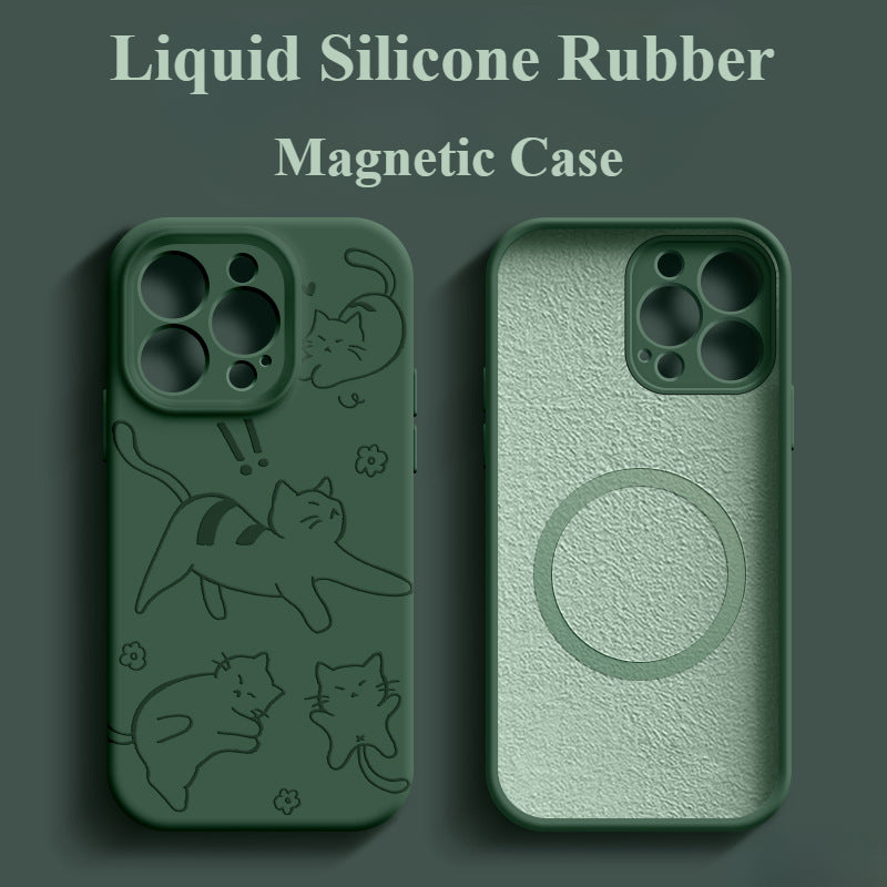 Magnetic Liquid Silicone Drop-Proof Phone Case For iPhone