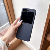 Solid Color Liquid Silicone Phone Case For Samsung Z FLIP