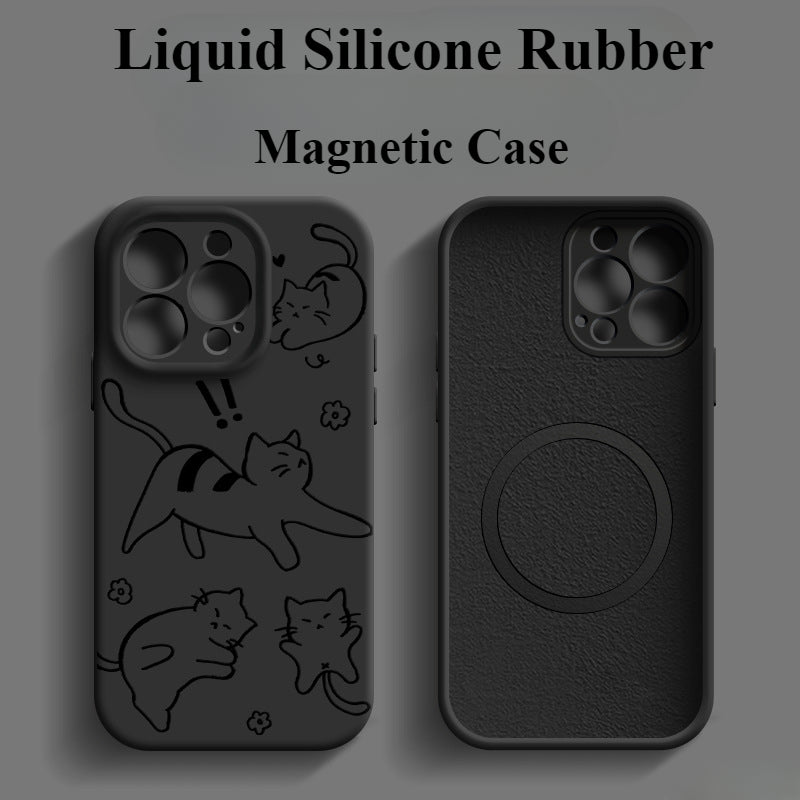 Magnetic Liquid Silicone Drop-Proof Phone Case For iPhone