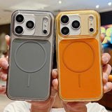Transparent Frame+Solid Color Magnetic Back Cover for iPhone