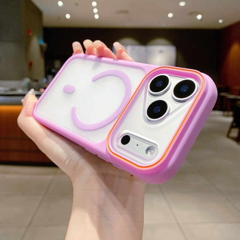 Large-view Frosted Transparent Magnetic Phone Case For iPhone