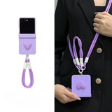 Heart-shaped Crossbody Phone Case with Carrying Strap For Samsung Z Flip 7 6 5