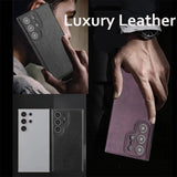 Exclusive Luxury Retro PU Leather Protective Case, Shockproof Soft Bezel, Ultra-thin Back Cover for Samsung