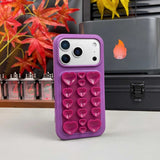 Color-blocked Suction Cup Liquid Silicone Phone Case For iPhone