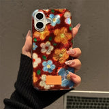 Perforated Vortex Shell Retro Small Flower Phone Case For iPhone