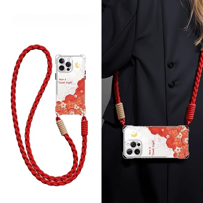 Flower Crossbody Soft Phone Case For iPhone