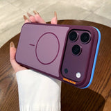 Color-blocked Four-corner Shockproof Magnetic Phone Case For iPhone