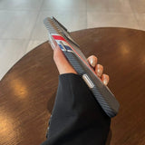 Striped Color-blocked Magnetic Phone Case For iPhone