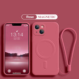 Custodia di ricarica wireless magnetica Magsafe in silicone per iPhone 
