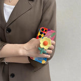 Custodia in silicone fiore braccialetto cartone animato per Samsung
