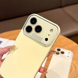 Luxury Silicone Solid Color Shockproof Versatile  Camera Metal Frame Protective Case For iPhone