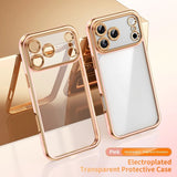 Electroplated Transparent Magnetic Phone Case For iPhone