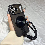 Magnetic Rotating Stand Lanyard Phone Case For iPhone