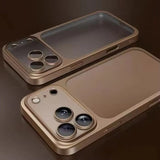 Luxury Plating Matte Hard Phone Case for iPhone 18 17 Air 16 15 14 13 ProMax Camera Lens Film Protector Frosted Shockproof Cover