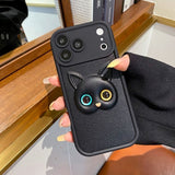 3D Cat Lanyard Anti-drop Phone Case For iPhone