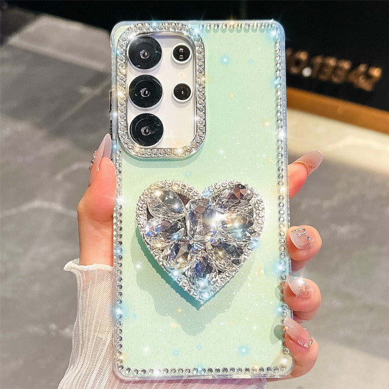 Glitter Heart Phone Case For Samsung