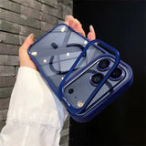 Luxury Bracket Stand Magnetic With Lens Protector Phone Case for iPhone