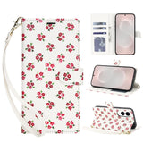 Floral Lanyard Flip Phone Case For Samsung
