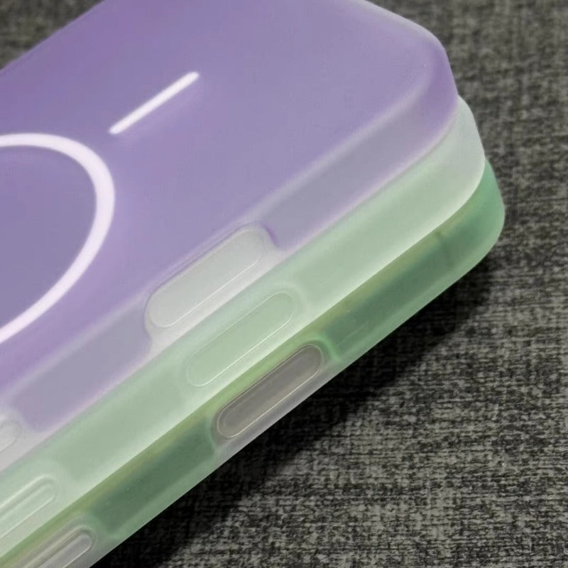 Jelly Color Magnetic Liquid Silicone Phone Case For iPhone