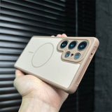 Color-blocked Frosted Magnetic Phone Case For Samsung