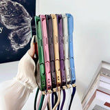 Crossbody Lanyard Strap Plating Magnetic Case For iPhone