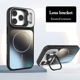 Skin-feel Magnetic Lens Holder Phone Case for iPhone