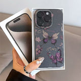 Purple Butterfly Shockproof Phone Case For iPhone