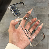 Frameless Butterfly Transparent Hard Phone Case For Samsung