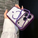 Luxury Bracket Stand Magnetic With Lens Protector Phone Case for iPhone