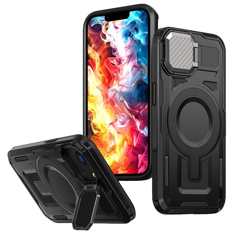 Lens Cover Bracket Anti-fall Magnetic Mobile Phone Case For iPhone