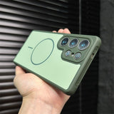 Color-blocked Frosted Magnetic Phone Case For Samsung