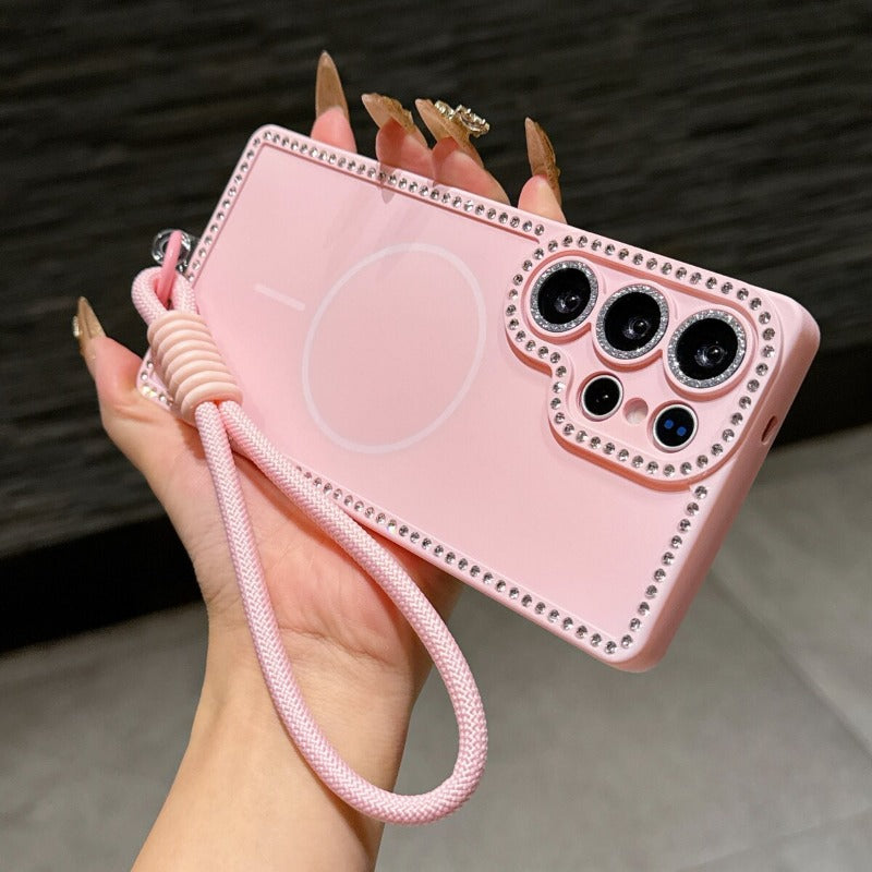 Minimalist Rhinestone Phone Case For Samsung