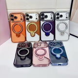 Transparent Flip Stand Card Holder Phone Case For iPhone