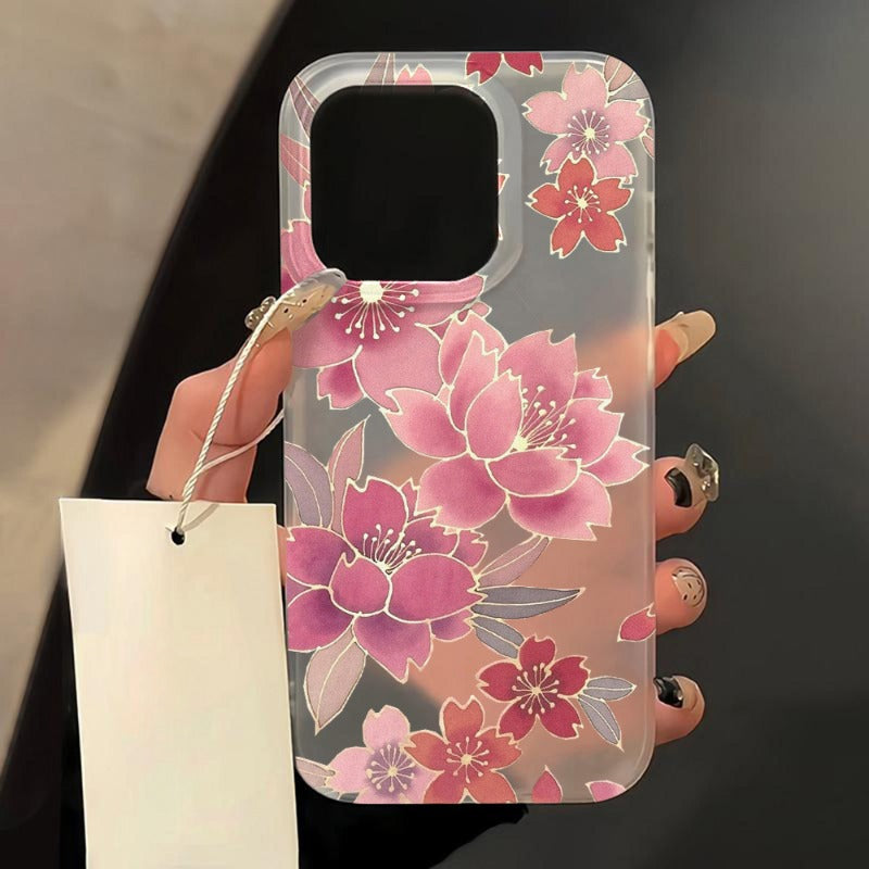 Soft Matte Flowers Case For iPhone