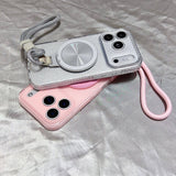 Magnetic Rotating Stand Lanyard Phone Case For iPhone